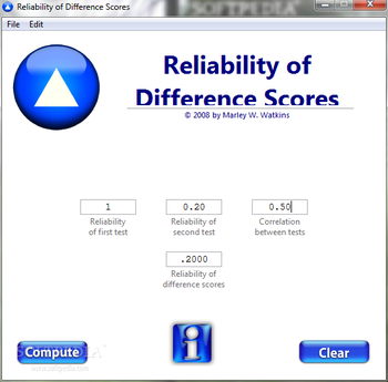 Reliability of Difference Scores screenshot