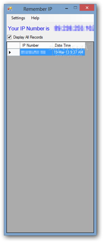 Remember IP (formerly myIP) screenshot