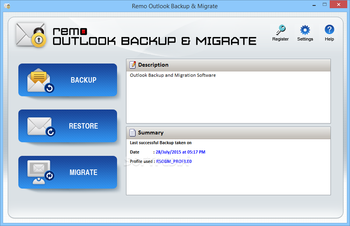 REMO Outlook Backup & Migrate screenshot