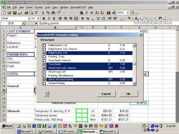 RemodelCost Estimator for Excel screenshot 2