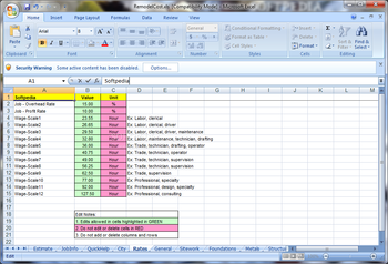 RemodelCost Estimator for Excel screenshot 2