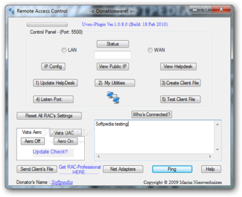 Remote Access Control (Uvnc-Plugin) screenshot