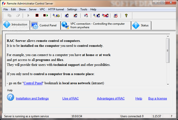 Remote Administrator Control Server screenshot