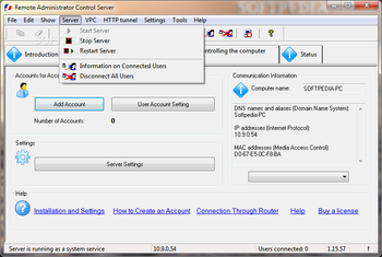 Remote Administrator Control Server screenshot 4