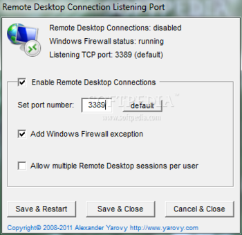 Remote Desktop Connection Listen Port screenshot