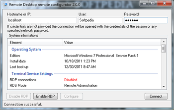 Remote Desktop remote configurator screenshot