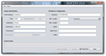 Remote MySQL Password Finder screenshot