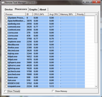 Remote Task Monitor for WinCE devices screenshot