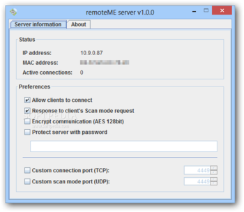 remoteME server screenshot
