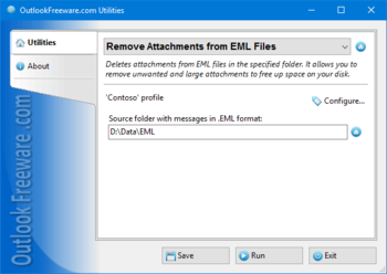 Remove Attachments from EML Files screenshot