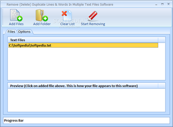 Remove (Delete) Duplicate Lines & Words In Multiple Text Files Software screenshot