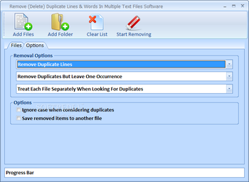 Remove (Delete) Duplicate Lines & Words In Multiple Text Files Software screenshot 2