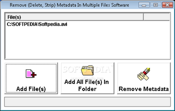 Remove (Delete, Strip) Metadata In Multiple Files Software screenshot