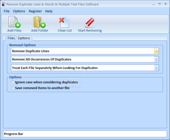 Remove Duplicate Lines & Words In Multiple Text Files Software screenshot 2