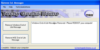 Remove EoL Messages screenshot
