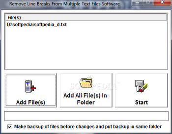 Remove Line Breaks From Multiple Text Files Software screenshot