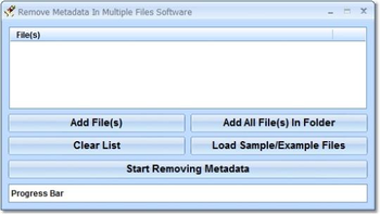 Remove Metadata In Multiple Files Software screenshot