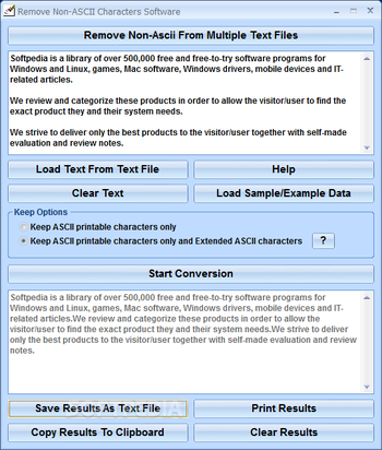 Remove Non-ASCII Characters Software screenshot
