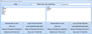 Remove One List From Another Software screenshot