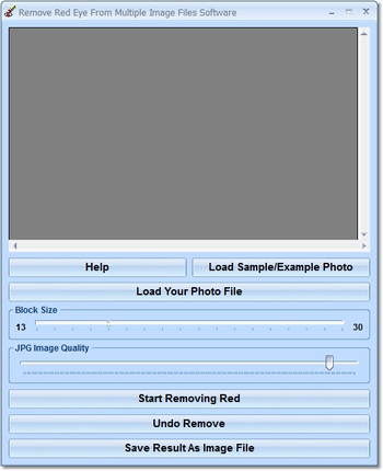 Remove Red Eye From Multiple Image Files Software screenshot