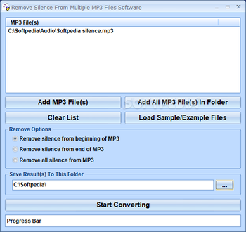 Remove Silence From Multiple MP3 Files Software screenshot