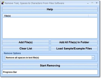 Remove Text, Spaces & Characters From Files Software screenshot