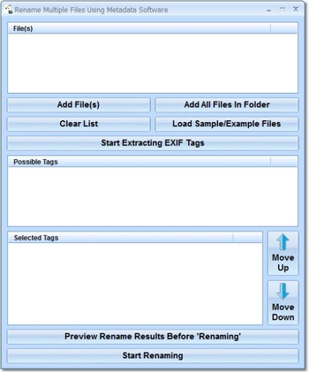 Rename Multiple Files Using Metadata Software screenshot
