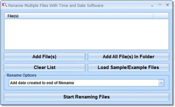 Rename Multiple Files With Time and Date Software screenshot