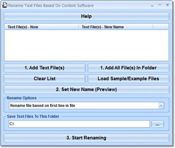 Rename Text Files Based On Content Software screenshot