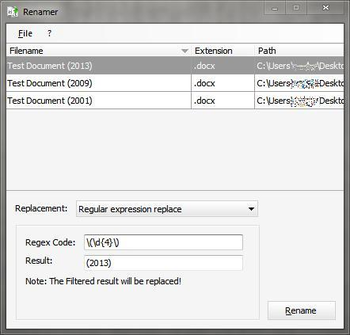 Renamer screenshot