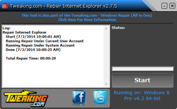 Repair Internet Explorer screenshot
