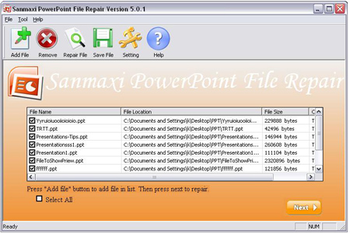 Repair Powerpoint Presentation Utility screenshot 2