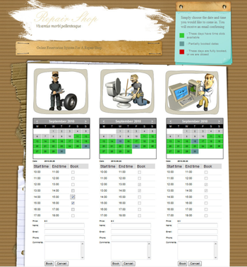 Repair Shop Reservation System screenshot