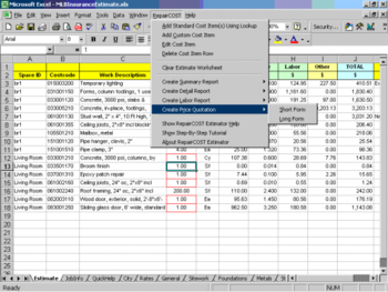 RepairCost Estimator for Excel screenshot 5