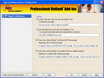 Reply To All Monitor for Microsoft Outlook  screenshot