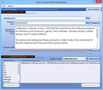 Report Writer - Comment Bank screenshot 2