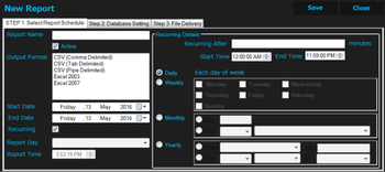 Reports Schedule screenshot 2