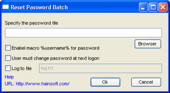 Reset Password Batch screenshot