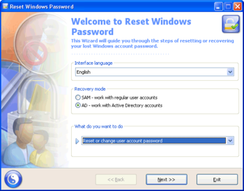 Reset Windows Password screenshot