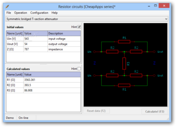 Resistor circuits screenshot