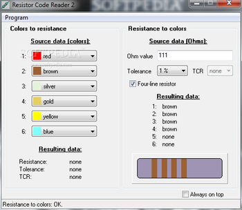 Resistor Code Reader screenshot