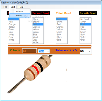 Resistor Color Code screenshot