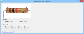 Resistor Color Code Calculator screenshot