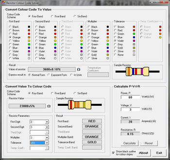 Resistor Colour Code Solver screenshot