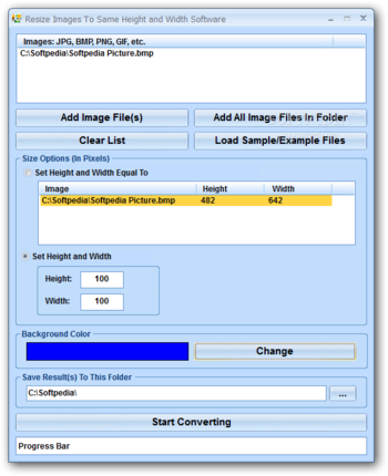 Resize Images To Same Height and Width Software screenshot