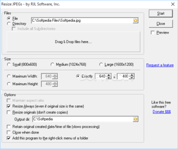 Resize JPEGs screenshot