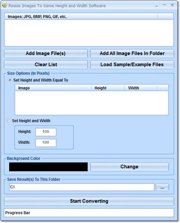 Resize Multiple Image Files Software screenshot