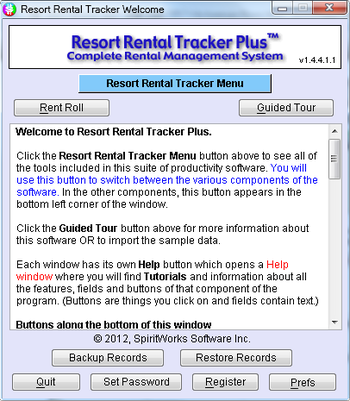 Resort Rental Tracker Plus Portable screenshot