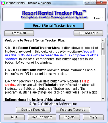 Resort Rental Tracker Plus screenshot