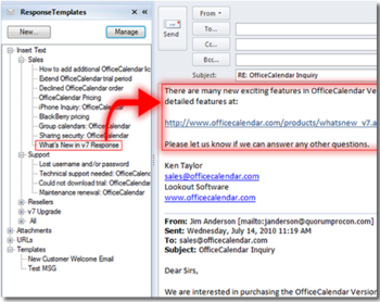 Response Templates for Microsoft Outlook screenshot